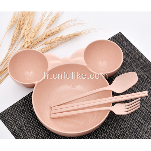 Vaisselle 4 pièces en forme de Minnie Mouse pour bébé